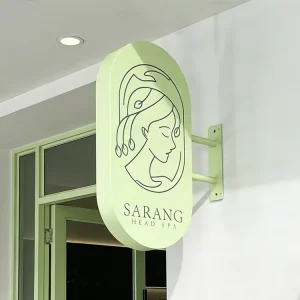 Wall Mount Outdoor Business Storefront Sign Board White Black Powder Coating Steel Advertising Blade Sign for Store Entrance