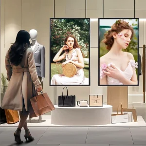 Wall Mounted Digital Signage 43 49 55 65 Inch 4500nits High Brightness Hanging Advertising Screen LCD Window Facing Display