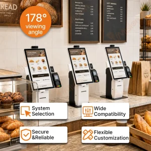 Wall-Mounted Or Floor-Standing Self-Ordering Kiosk Android/Windows 500nits Anti-Glare Display