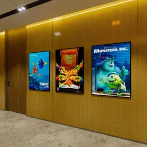 Wall mounted Ultra thin High Brightness Full Color Light Box Customized LED Movie Cinema Poster Rectangle Aluminum