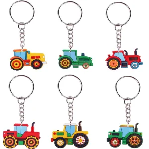 Washable Keychain Portachiavi Mini Flexible Cartoon Tractor Soft