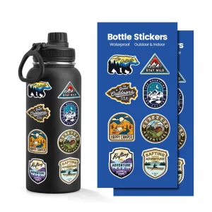 Water Bottle Label Sticker, Waterproof Oilproof Vinyl Adhesive for Beverage Packaging