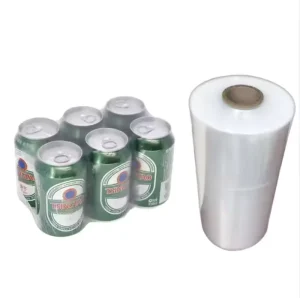 Water Bottle Packing PE Plastic Heat Shrink Film Roll Moisture Proof LLDPE Juice Customizable Logo