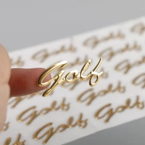 Waterproof 3D Logo Transfer Sticker Clear Embossed Metallic Adhesive Stickers Packaging Labels Custom Size Full Color
