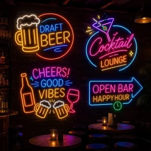 Waterproof Acrylic LED Neon Store Logo Sign for Beverage Shop Window Display