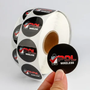 Waterproof Custom Logo Round Packaging Labels, Adhesive Roll Stickers