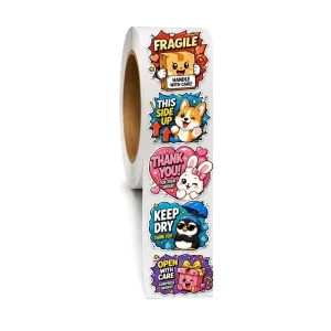 Waterproof Customized Cartoon Sticker Packaging Product Vinyl Label Printing Adhesive Logo Roll Custom Logo Stickers