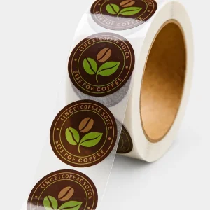 Waterproof Customized Private Brand Logo Round Packaging Labels Adhesive Sticker Roll