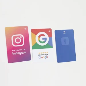 Waterproof PVC Social Media Cards for YouTube Instagram Facebook ISO Model 13.56MHz PET Material NFC Compatible