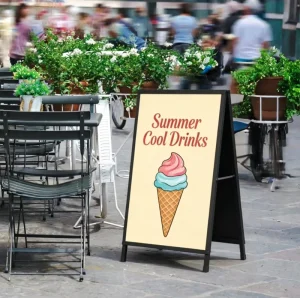 Waterproof Steel Frame Signs 24×36 Inch Double Sided Floor Standing Outdoor Business Sign Holder Frame Only