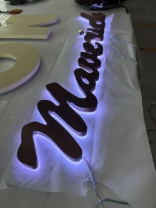 Weather Resistant Antique Bronze Stainless Steel RGB Reverse Lit Letters Commercial Illuminated Storefront Logo Sign