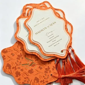 Wedding Invitation Set Special shaped Hot Stamping Process Double deck Invitation Card Cardboard for Event Companies