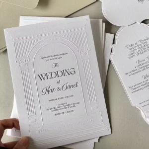 Wedding Invitations with Embossed Texture Customization Service for Special Occasions