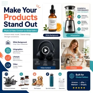 White Background Product Photography Video Service for Amz eBay Shopify website AI Photo Creator for E commerce