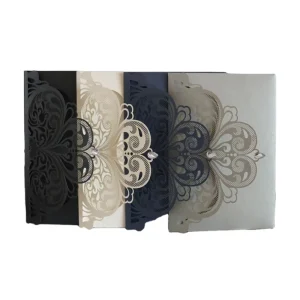 White Blue Black Laser Cut Paper Party Wedding Graduation Invitation Cards with Customized Logo