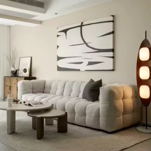 White Concise Modern Interior Design Professional 3D Rendering Work Soft Furniture Decoration Space Room House Floor Plan