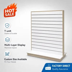 White Free Standing Slatwall Display Gondola T Unit