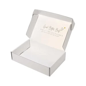 White Self-locking Mailer Box Custom Printed Interior Branding Ear-lock Shipping Box