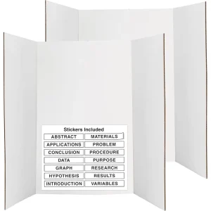 White Tri Fold Presentation Board Display Exhibition Board Lightweight and Portable with Smooth Surface