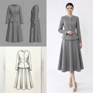 Women’s Suit Sets Breathable Solid Pattern Regular Fit Polyester Formal Dress for Office Wear Image Apparel OEM ODM