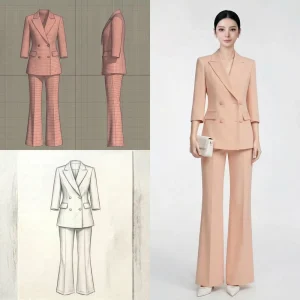 Womens Suit Sets Ladies Office Wear Polyester Formal Dress For Two Piece Image Apparel OEM ODM