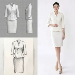 Womens Suit Sets Ladies Office Wear Polyester Piece Image Apparel OEM ODM