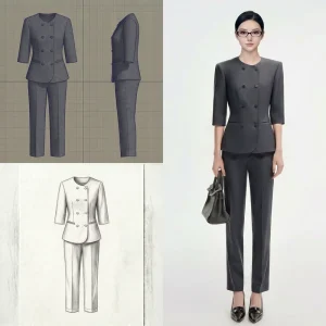 Womens Suit Sets Ladies Office Wear Polyester Piece Image Apparel OEM ODM