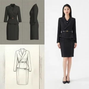 Womens Suit Sets Ladies Office Wear Polyester Piece Image Apparel OEM ODM
