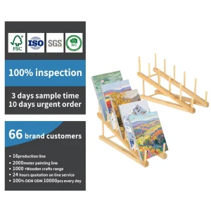 Wooden Art Drying Rack Multi Slots Wood Painting Storage Display Stand Tabletop Art Board Organizer for Studio Artist