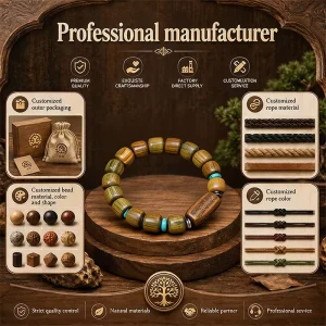 Wooden Bead Bracelet Craft Vintage Look Beads Jewelry Hand Painted Fashion Strands Aromatherapy Bracelet