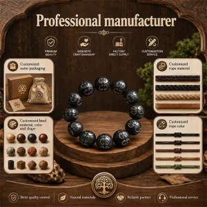 Wooden Bead Bracelet Diy Beads Manufacturer Quality Chunky Crafts Fashion Beaded Aromatherapy Bracelet