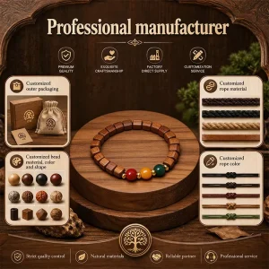 Wooden Bead Bracelet Diy Vintage Look Beads Costume Chunky Hand Painted Aromatic Aromatherapy Bracelet