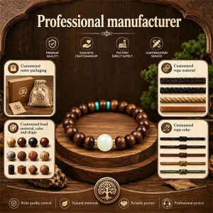 Wooden Bead Bracelet Fragrant Beaded Chunky Hand Beads Aromatherapy Bracelet