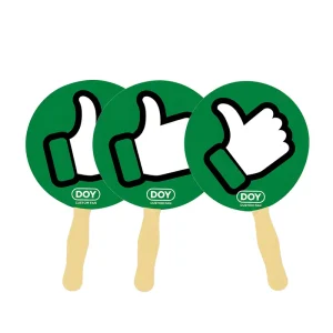 Wooden Handle Paper Hand Fans with Printed Logo for Trade Shows and Promotions