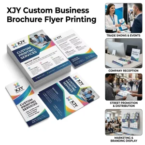 XJY Custom Business Brochure Flyer Printing with Company Logo Double Sided Advertising Design