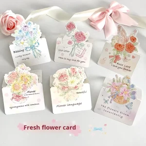 YZ Handmade Flower Style Wedding Greeting Card Custom Design Paper Festive Decor Box for Gift Storage & Keepsake
