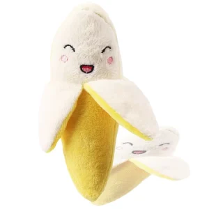 Yellow Fruit Banana Dog Toy Plush PP Cotton Embroidered Sound BB Device Dog & Cat Supplies Price