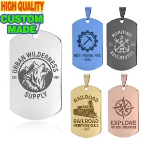Zinc Alloy Metal Dog Tags Custom Logo Identity Pendant for Gym Fitness Membership Promotional Sports Branding Tags