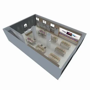 free 3D design service for shop decorate new branding mobile phone store 3D design in free